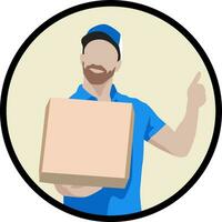 courier man delivery worker vector art