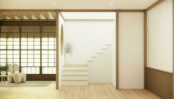 Nihon room design interior with door paper and wall room japanese style. photo