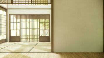 Nihon room design interior with door paper and wall room japanese style. photo