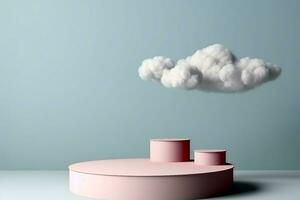 Abstract background, mock up scene geometry shape podium for product display. 3D rendering. generative ai. photo