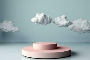 Abstract background, mock up scene geometry shape podium for product display. 3D rendering. generative ai. photo