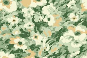 Abstract green floral camouflage. Seamless pattern.Modern animal skin pattern with flower shapes . Creative contemporary floral seamless pattern. generative ai. photo