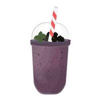 Logo Illustration of a Purple Milk Shake Smoothie in a Plastic Cup vector