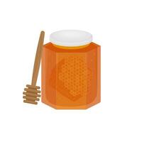 Honey In Jar Vector Illustration Logo