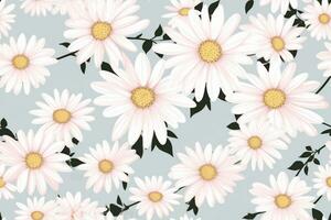 Daisy flower vector seamless pattern illusration floral background. generative ai. photo