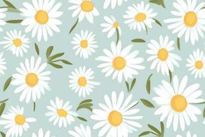 Daisy flower vector seamless pattern illusration floral background. generative ai. photo