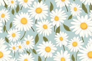 Daisy flower vector seamless pattern illusration floral background. generative ai. photo