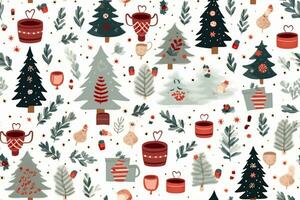 Hygge holidays cozy seamless pattern. generative ai. photo