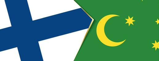 Finland and Cocos Islands flags, two vector flags.