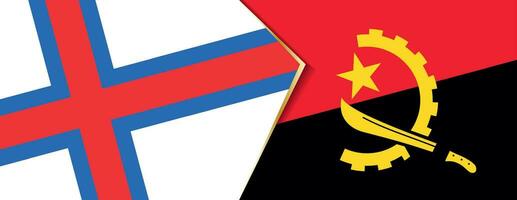 Feroe islas y angola banderas, dos vector banderas