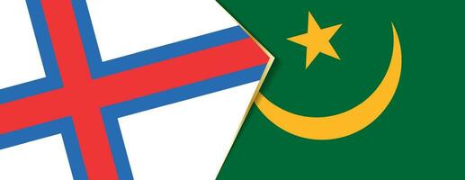 Faroe Islands and Mauritania flags, two vector flags.