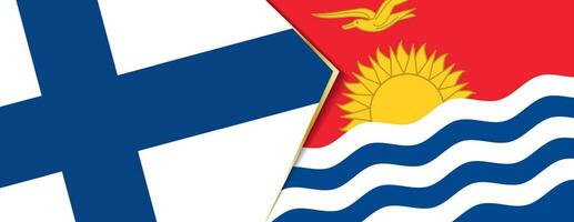 Finland and Kiribati flags, two vector flags.