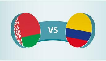 bielorrusia versus Colombia, equipo Deportes competencia concepto. vector