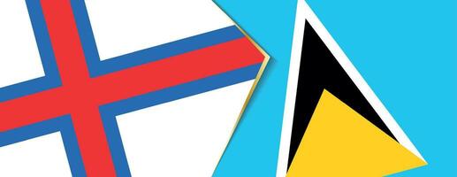 Faroe Islands and Saint Lucia flags, two vector flags.