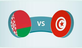 bielorrusia versus Túnez, equipo Deportes competencia concepto. vector