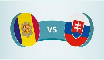 andorra versus Eslovaquia, equipo Deportes competencia concepto. vector