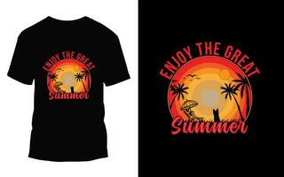 disfrutar el genial verano camiseta diseño vector