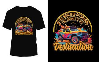 vintage colorful vehicle t-shirt design Pro Vector