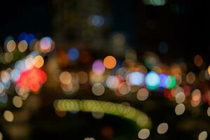 blurred lighhts from Ho Chi Minh city, Vietnam photo