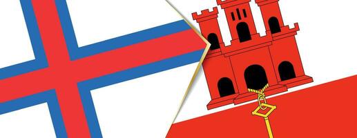 Feroe islas y Gibraltar banderas, dos vector banderas