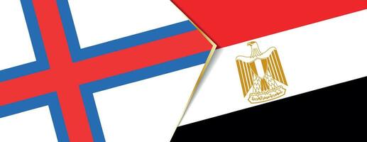 Faroe Islands and Egypt flags, two vector flags.