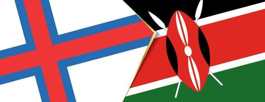 Faroe Islands and Kenya flags, two vector flags.