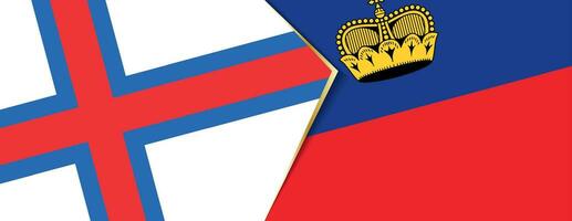 Faroe Islands and Liechtenstein flags, two vector flags.