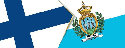 Finland and San Marino flags, two vector flags.