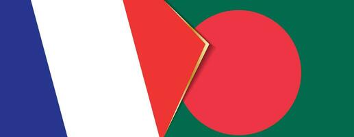 France and Bangladesh flags, two vector flags.