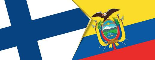 Finlandia y Ecuador banderas, dos vector banderas