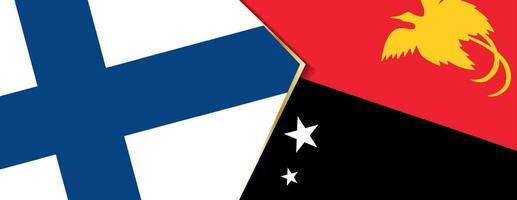 Finland and Papua New Guinea flags, two vector flags.