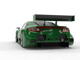 Rich dark green modern sports car concept - tail view photo