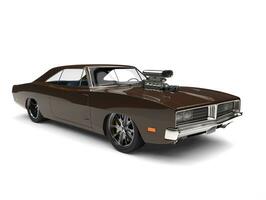 Chocolate brown vintage American muscle car photo