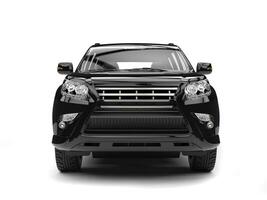 Jet black modern SUV - front view photo