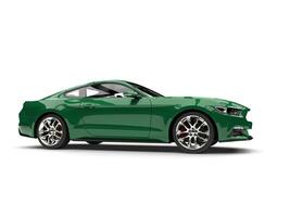 Cold green modern sports muscle car - side view photo