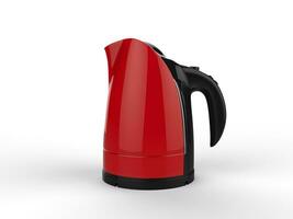 Red kettle with black handle photo