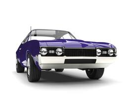 Rich purple vintage muscle car - front closeup shot photo