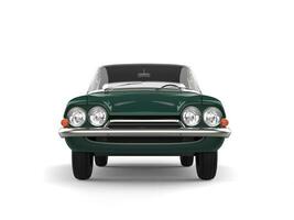 Deep jungle green vintage car restored - front view photo