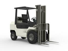 White forklift - studio shot photo