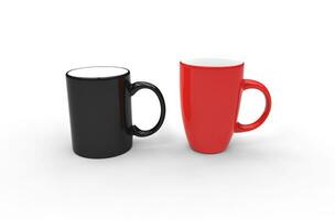 negro y rojo café tazas foto