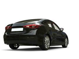 Shiny black modern business car - tail view photo