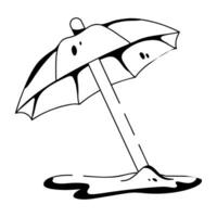 Trendy Beach Umbrella vector