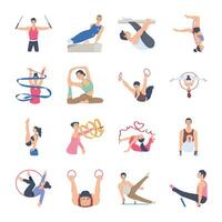 Set of Gymnast Flat Characters vector