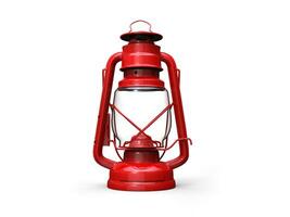 Old vintage red oil lantern photo