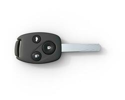 Car key - top view on white background, ideal for digital and print design. photo