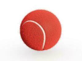 Bright red brand new tennis ball photo