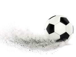 Football in motion - particle effect photo