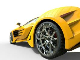 Yellow supercar - wheel closeup photo