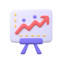 3D statistical data presentation icons. Office business elements. png