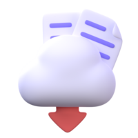 3D cloud document icons. Cloud computing document storage. Business elements in the office. png